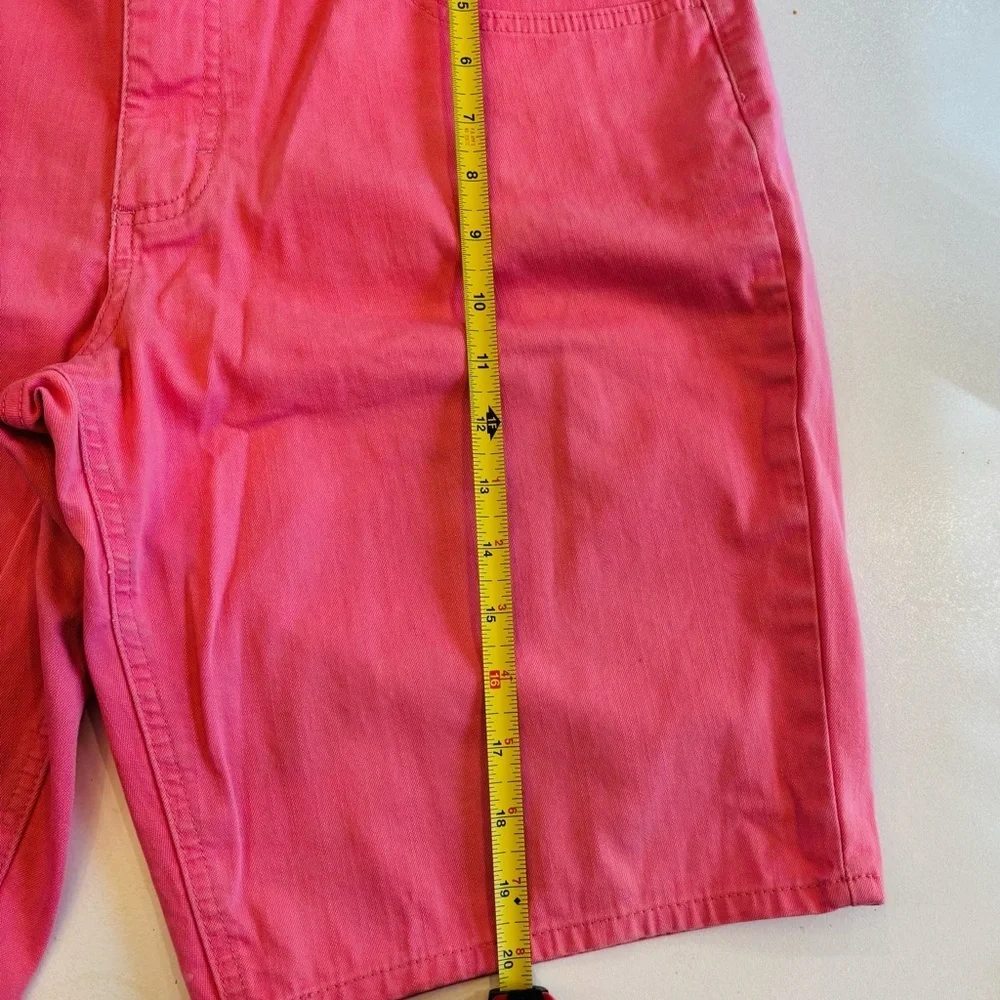 Riders by Lee Pink Flat Front Cotton Shorts mid rise Bermuda size 12 M - Picture 5 of 8